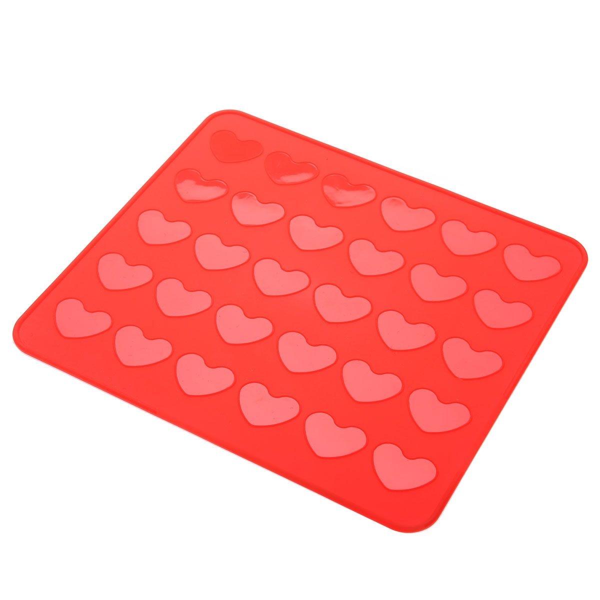 JX-LCLYL Reusable Silicone Heart Shaped Macaron Mat Pastry Sheet Muffin Tray Baking Mold - BAKEWARE : NEW ZEALAND