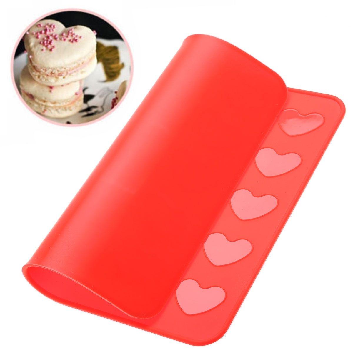 JX-LCLYL Reusable Silicone Heart Shaped Macaron Mat Pastry Sheet Muffin Tray Baking Mold - BAKEWARE : NEW ZEALAND