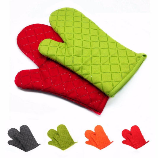 Kitchen Oven Mitts With Non-Slip Silicone Printed Cotton Glove 1 Pair of Heat Resistant Cooking - BAKEWARE : NEW ZEALAND