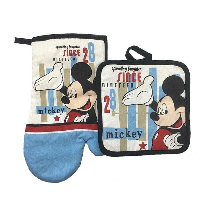 Mickey Mouse Microwave Glove Potholder Bakeware Blue and White 100% Cotton Oven Mitts and - BAKEWARE : NEW ZEALAND