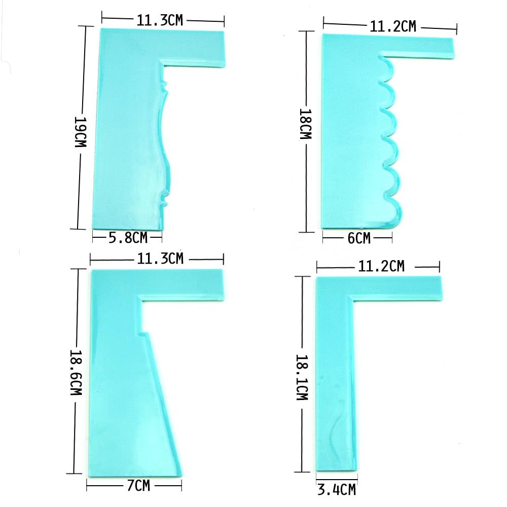 Modelling Smoother Polisher Cake Scraper Blade Pastry Spatulas Pastry Icing Comb Set Baking Tools