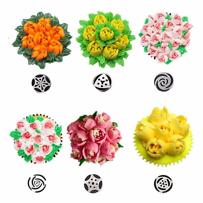 Mujiang 13Pcs/Set Russian Icing Piping Tips 1 Pcs Silicone Bag 2 Coupler Leaf Nozzles Brush - BAKEWARE : NEW ZEALAND