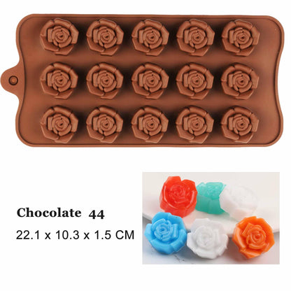 New Silicone Chocolate Mold 3D Shapes Mold Fun Baking Tools For Jelly Candy Numbers Fruit Cake Kitchen Gadgets DIY Homemade