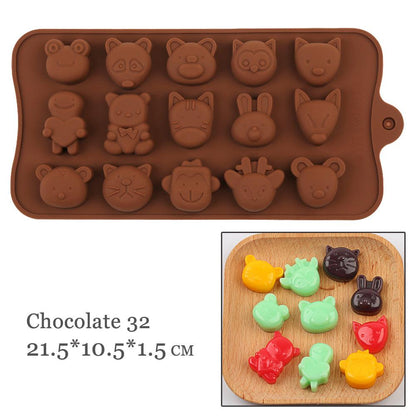 New Silicone Chocolate Mold 3D Shapes Mold Fun Baking Tools For Jelly Candy Numbers Fruit Cake Kitchen Gadgets DIY Homemade