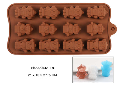 New Silicone Chocolate Mold 3D Shapes Mold Fun Baking Tools For Jelly Candy Numbers Fruit Cake Kitchen Gadgets DIY Homemade