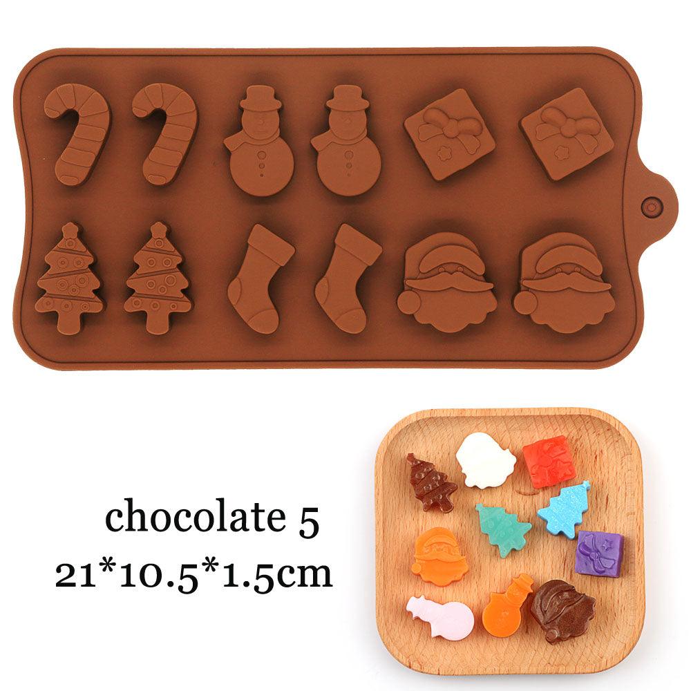 New Silicone Chocolate Mold 3D Shapes Mold Fun Baking Tools For Jelly Candy Numbers Fruit Cake Kitchen Gadgets DIY Homemade