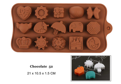 New Silicone Chocolate Mold 3D Shapes Mold Fun Baking Tools For Jelly Candy Numbers Fruit Cake Kitchen Gadgets DIY Homemade