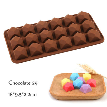 New Silicone Chocolate Mold 3D Shapes Mold Fun Baking Tools For Jelly Candy Numbers Fruit Cake Kitchen Gadgets DIY Homemade