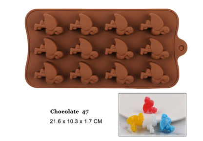 New Silicone Chocolate Mold 3D Shapes Mold Fun Baking Tools For Jelly Candy Numbers Fruit Cake Kitchen Gadgets DIY Homemade