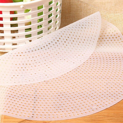 Reusable Kitchen Silicone Steamer Mesh Non-stick Pad Round Shape Dumplings Mat Steamed Buns Baking