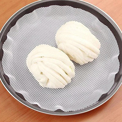 Reusable Kitchen Silicone Steamer Mesh Non-stick Pad Round Shape Dumplings Mat Steamed Buns Baking