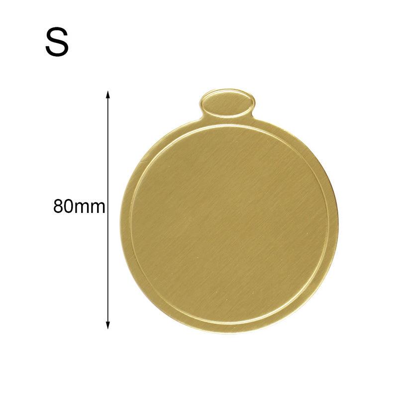 100pcs 8cm Round Mousse Cake Boards Gold Paper Cupcake Dessert Displays Tray Decorative Tools Kit