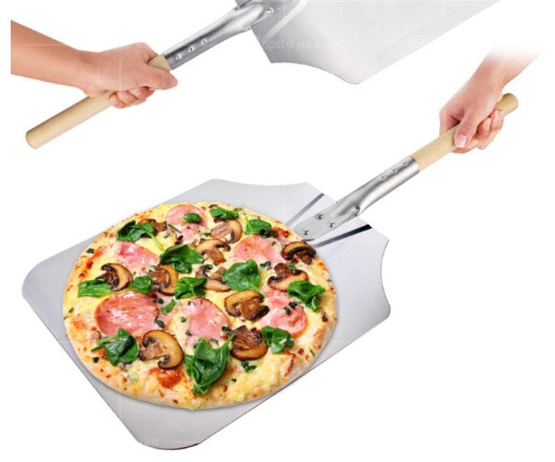 58 56 66 cm Aluminum Pizza Peel Shovel with Wooden Handle Cake Shovel Baking Tools Pizza Shovel