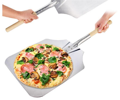 58 56 66 cm Aluminum Pizza Peel Shovel with Wooden Handle Cake Shovel Baking Tools Pizza Shovel