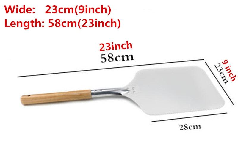 58 56 66 cm Aluminum Pizza Peel Shovel with Wooden Handle Cake Shovel Baking Tools Pizza Shovel