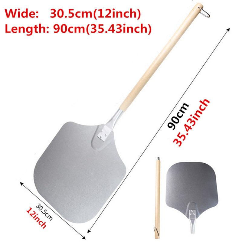 58 56 66 cm Aluminum Pizza Peel Shovel with Wooden Handle Cake Shovel Baking Tools Pizza Shovel