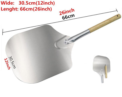 58 56 66 cm Aluminum Pizza Peel Shovel with Wooden Handle Cake Shovel Baking Tools Pizza Shovel