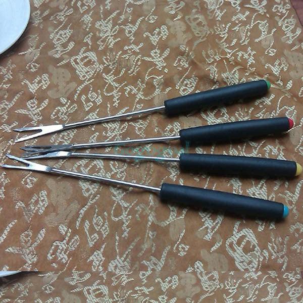 Stainless Steel 4pcs Candy Caker Nuts Fruit Chocolate Dipping Fork Fondue DIY Decorating Tool Set