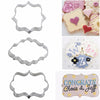 Sugar biscuit mold 3Pcs Plaque Cutter Cookies Frame DIY Cake Oval Square Rectangle Fancy Stainless