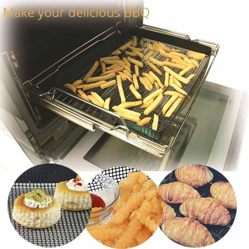 Non-stick Barbecue Mat 30*20cm Food Basket Roaster Rack Reusable BBQ Baking Cooking Tray Heat - BAKEWARE : NEW ZEALAND