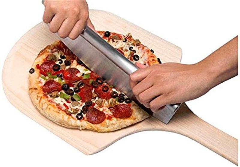 WALFOS 12 Inch Pizza Cutter Sharp Rocker Blade Premium Stainless Steel Rocking Pizza Knife Pastry