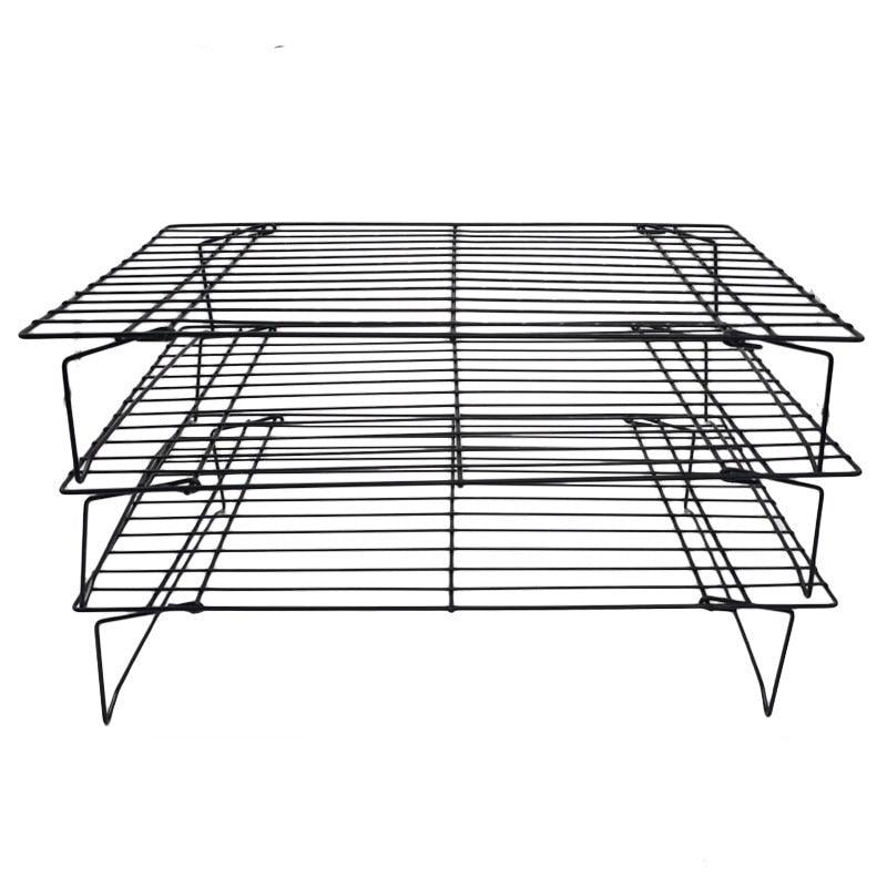 WALFOS 3 layers stackable cooling rack metal cake cookie biscuits bread cooling rack net mat - BAKEWARE : NEW ZEALAND