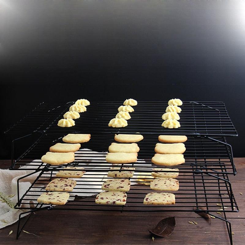 WALFOS 3 layers stackable cooling rack metal cake cookie biscuits bread cooling rack net mat - BAKEWARE : NEW ZEALAND