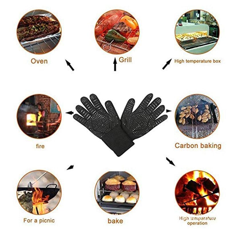 WALFOS Heat Resistant BBQ grill Gloves Insulated Durable Fireproof For Cooking Baking - BAKEWARE : NEW ZEALAND