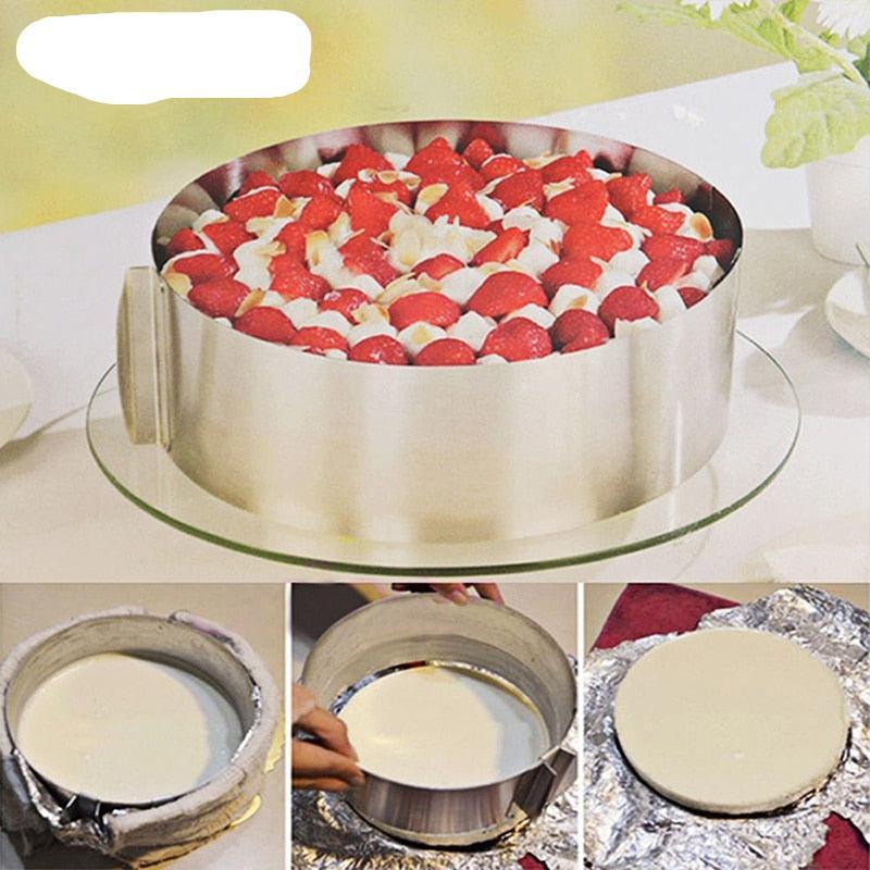 WALFOS food grade Stainless Steel Adjustable cake pan Retractable Circle Mousse Ring Mould Baking - BAKEWARE : NEW ZEALAND