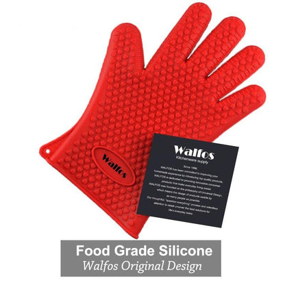 Silicone Oven Kitchen Glove Heat Resistant Thick Cooking BBQ Grill Glove Oven Mitts