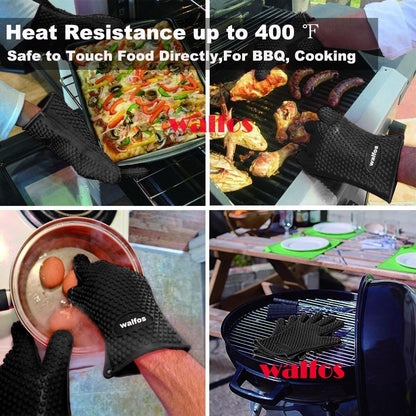 Silicone Oven Kitchen Glove Heat Resistant Thick Cooking BBQ Grill Glove Oven Mitts