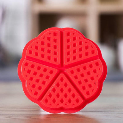 Wind flower Heart Shape Silicone 5-Cavity Waffle Mold Microwave Baking Cookie Cake Muffin Bakeware