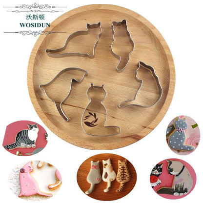 Animal Dogs Cats Kitty Puppy Claw Bone Stainless Steel Cookie Cutter Party Biscuit Mold Fondant Cake