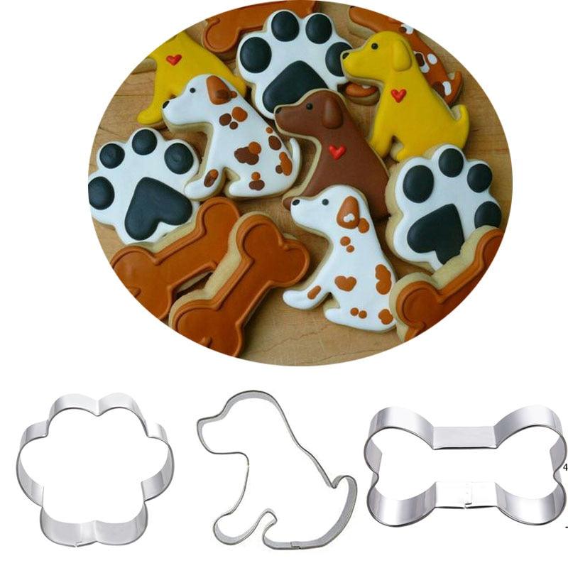 Animal Dogs Cats Kitty Puppy Claw Bone Stainless Steel Cookie Cutter Party Biscuit Mold Fondant Cake