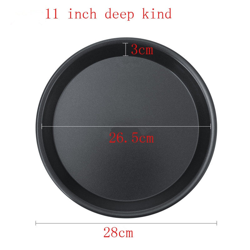 PizzaTray Pan Non Stick Hard Coating Microwave Crispers Kitchen Baking Tray black Round Cake Baking